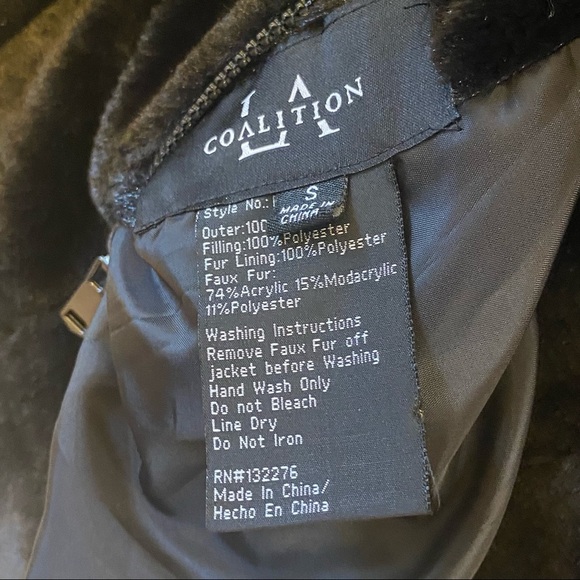 Coalition L.A. Reversible Metallic‎ Faux Fur Coat Mob Wife - Picture 13 of 16